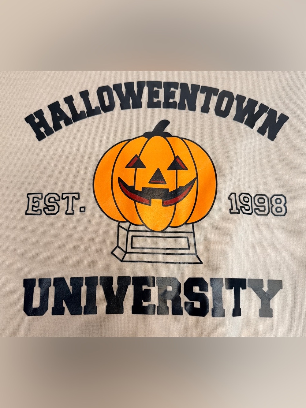 Halloweentown University Est. 1998 Womens Medium Cream Crewneck Sweatshirt Shein
